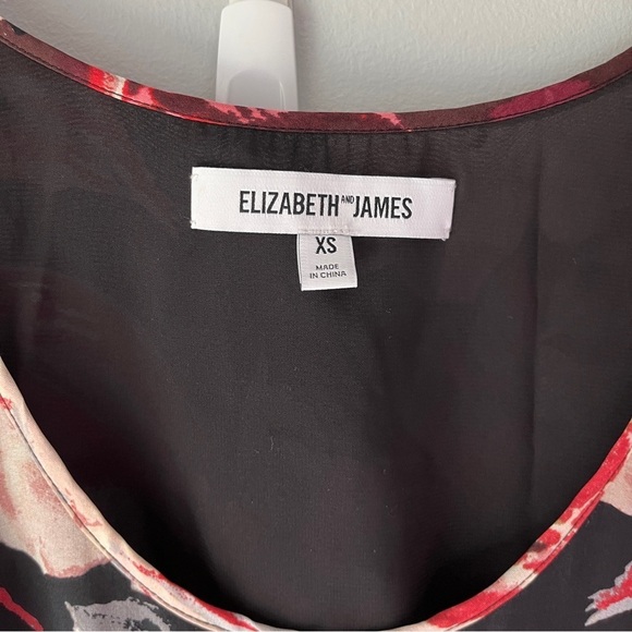 Elizabeth and James Silk Black and Floral Sleeveless Dress - Picture 5 of 7